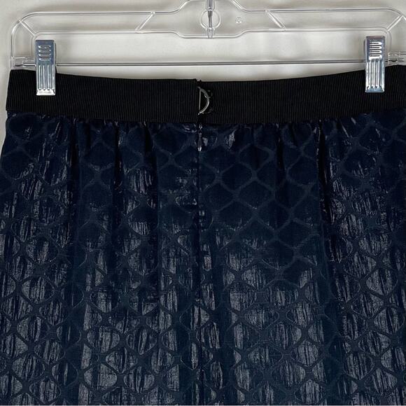 LOFT Metallic Navy Black Whimsical Glam Disco Skirt NWOT Size 2 - Picture 3 of 11